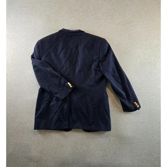 VINTAGE Polo University Club Blazer Mens 46R Navy Wool Gold Buttons Made USA 90s